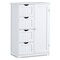 Costway Wooden 4 Drawer Bathroom Cabinet Storage Cupboard 2 Shelves Free Standing White